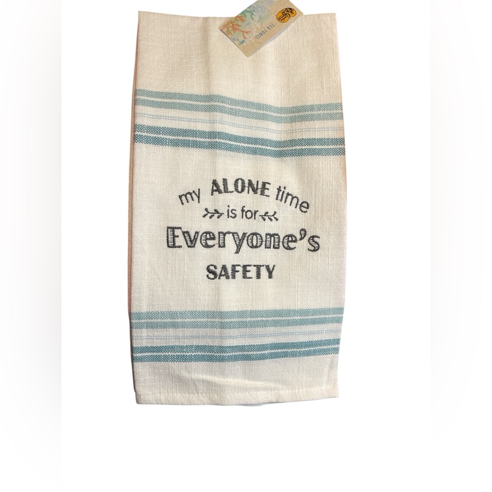 Striped Kitchen Towel with Quote